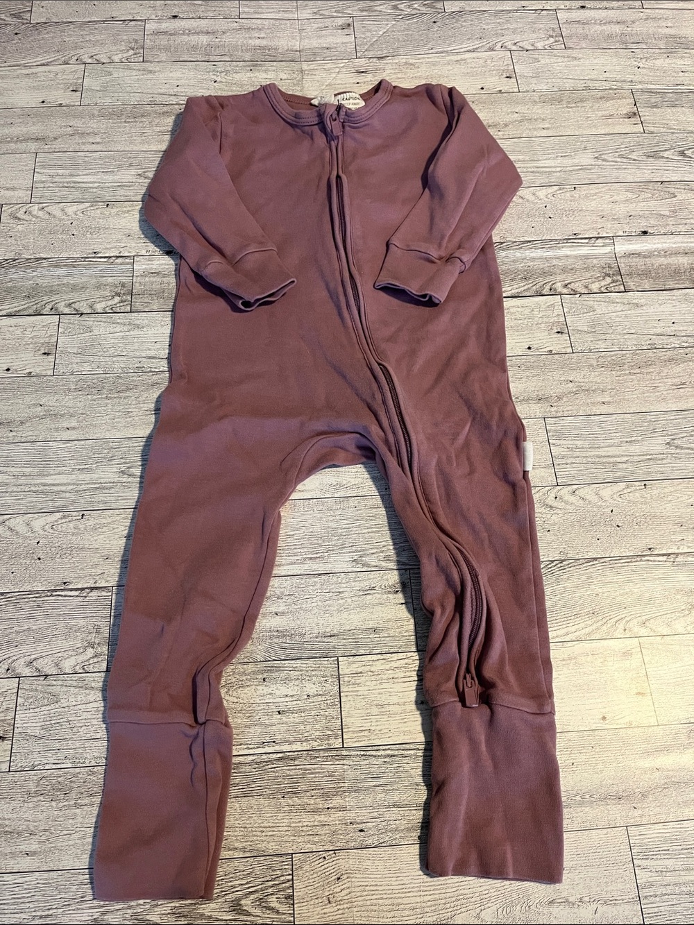 Jamie Kay Mauve Zip-Front One-Piece 100% Pima Cotton Size 1 Year